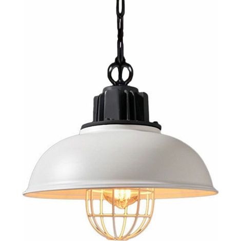 Pendant Light White E27 33cm Metal Retro Light Fixture Lamp Ceiling Light Ceiling Lighting Shade Vintage Industrial Chandelier Light Fixture Metal