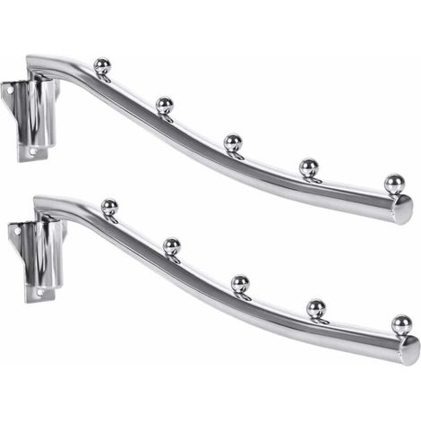 (38 cm)Klappbarer Kleiderbügel von oben für Kleidung, 2 Stück klappbarer Kleiderständer aus Stahl zum Aufhängen an der Wand mit Schwingarm für Schlafzimmer, Wohnzimmer, Ball (1/5)