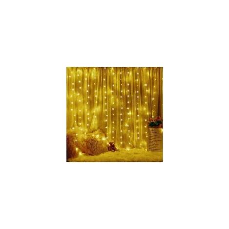 Rideau Lumineux, 3M3M Guirlande Lumineuse LED, 8 Modes d\'Eclairage Blanc Chaud, Decoration de Fenêtre, Noël, Mariage, Anniversaire, Maison, Patio,Rideau Lumineux Led