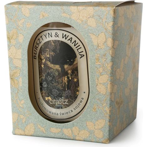 Bougie parfumée à l'ambre et à la vanille, cire de soja, 165 g