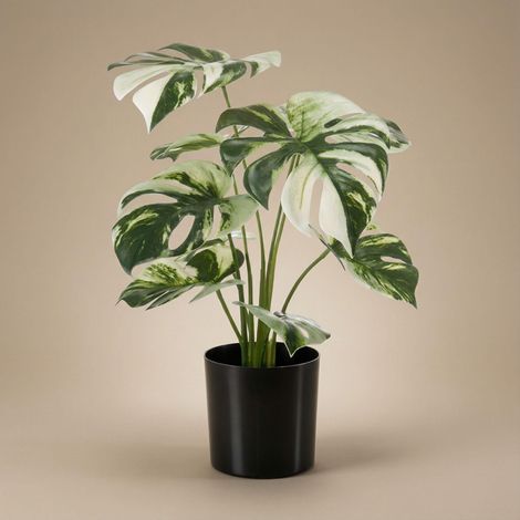 Monstera Artificielle en Pot 40 cm - Plante Verte Artificielle Décorative pour Intérieur - PANGIVO (1/4)