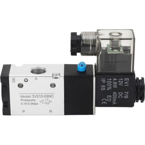 Électrovanne pneumatique NPT 1/4 pouces, 2 positions, 3 voies, IP65, alimentée par air, DC12V.