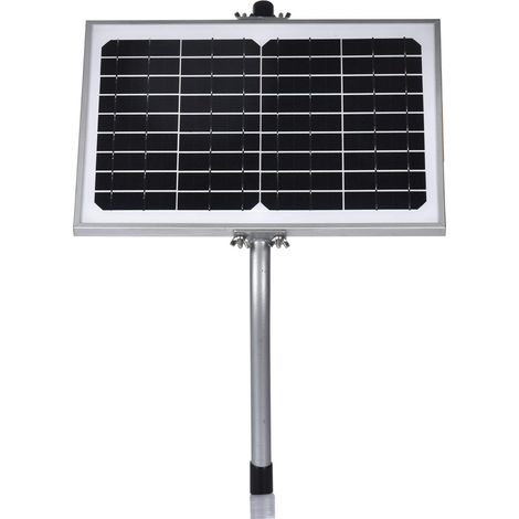 Kit chargeur solaire 10 W support tubulaire pour ouvre-portail automatique, clôture électrique, etc (1/5)