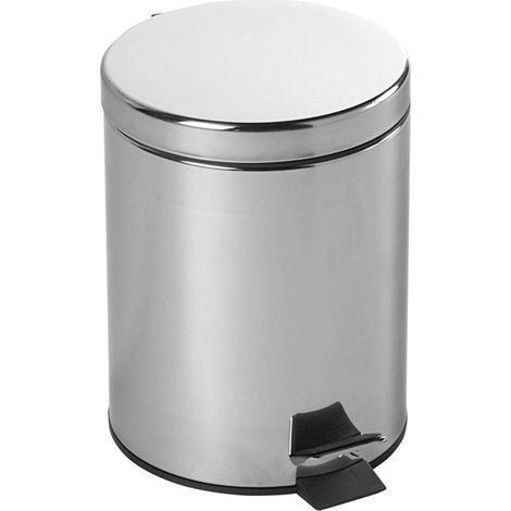 Poubelle SIMPLE LINE ronde 5l, acier inoxydable brillant (1/5)