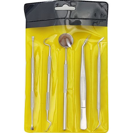 Ensemble de 5 outils dentaires en acier inoxydable pour l'élimination du tartre et le nettoyage des taches (1/2)