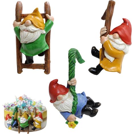 Support Pot de Fleurs GNOME,Résine Figure Grimpeuse - Statues de Gnomes de Jardin extérieur pour Parc Jardin Maison en Pot Vase Paysage Terrasse Pelouse Porche (1/5)