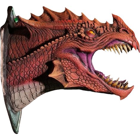 Accessoires de dragon 3D Décoration de dragon d'Halloween Lampe à fumée dinosaure murale (1/5)