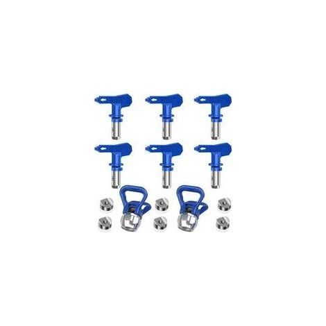 Tigrezy Lot de 6 buses de pulvérisation réversibles sans air. pistolets à peinture sans air. pièces de pulvérisation pour maisons. bâtiments. terrasses. clôtures (211. 315. 417. 517. 515. 523) (1/4)