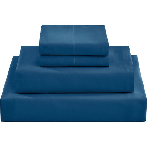 Extra tiefes Spannbettlaken in King-Size (40 cm), luxuriöser Stoff in Hotelqualität, für Matratzen mit einer Höhe von 35–45 cm, marineblau