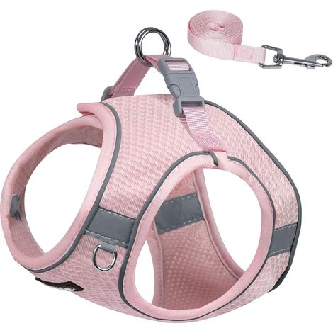 1 Harnais pour Chien, Gilet Anti-Traction, Laisse 1,5m, Bandes Réfléchissantes, Taille Moyenne M (1/5)