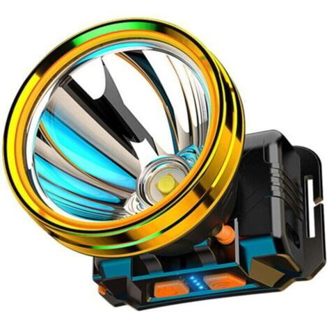 Lampe Frontale Rechargeable en Alliage d'Aluminium Lampe Frontale de Détection pour Pêche en Plein Air Forte Lumière Blanche Puce 55