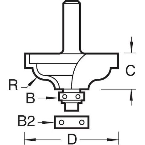 TREND 46/62X1/2 BEARING GUIDED QUIRK CUTTER