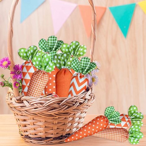 Carotte - Decoration En Tissu Rembourrée - Pour Décoration De Printemps Et De Pâques - Centre De Table Fermier - Jouet Sécurisé Pour Enfants - Lot De 5 (1/5)