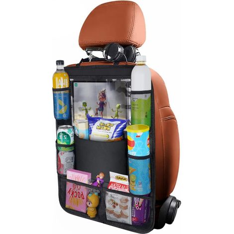1 Organisateur de siège, 8 poches, tissu Oxford 600D, poche transparente pour tablette, sangle réglable, universel voiture SUV camion (1/5)