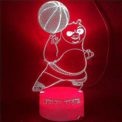 Lampe de chevet LED 3D Kung Fu Panda à changement de couleur (1/2)