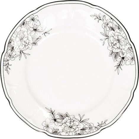 Assiette Rectangulaire en Porcelaine New Bone China Motif Fleurs 10 x 15 x 1,5 cm - PANGIVO (1/5)