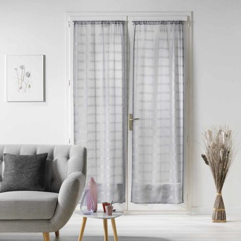 Paris Prix – Paire de voilages passe-tringle 70x200cm en polyester – Lot de 2 – Couleur gris – Pour décoration intérieure