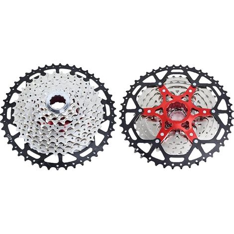 Cassetta a ruota libera, compatibilità 12 velocità, design leggero, 9 velocità 11-46T argento (1/2)