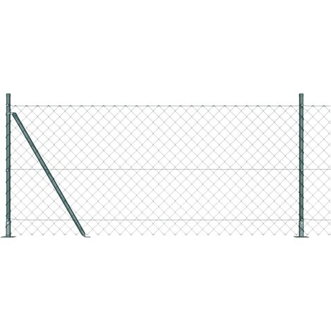 Zaunpfosten Grün 10 x 0,8 m (60 x 60 mm Maschen) Stahl und PVC
