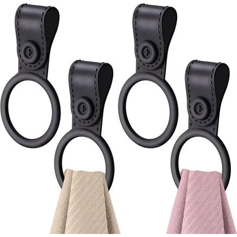 Set di 4 portasciugamani in silicone, morbidi, idrorepellenti, antiscivolo e resistenti al calore, ideali per cucina, bagno, armadi e maniglie del forno. (1/5)