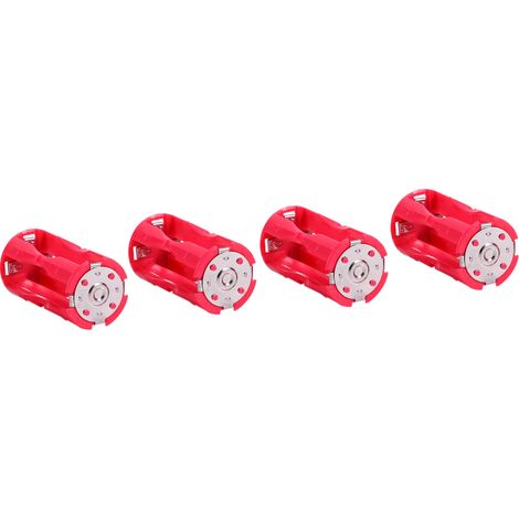 Boîte de rangement portable rouge pour 4 adaptateurs convertisseurs de piles AAA vers C en parallèle