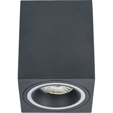 Spot plafond moderne carré gris GU10 25W Rabalux Kobald (1/5)