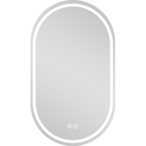 Specchio da bagno smart LED senza cornice ovale 60 x 90 cm con antiappannamento e touch (1/5)