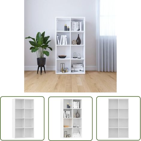 INLIFE Bibliothèque/Buffet Blanc 66 x 30 x 130 cm Aggloméré (1/5)