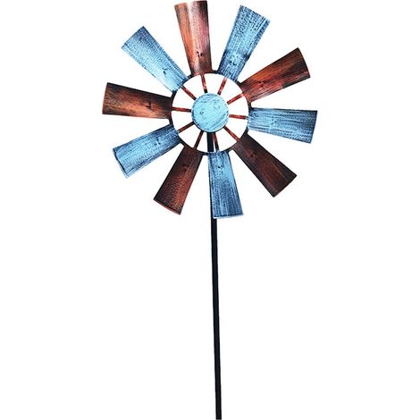 Moulin À Vent Rotatif - En Fer Forgé - Pour Jardin Cour Arrière Pelouse - 24x73 cm - 1 Pièce (1/5)