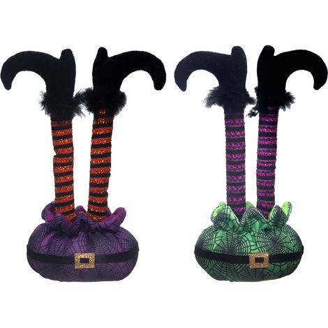 Jambes à l envers 2 pièces décoration Halloween extérieur sorcière Crash jambes accessoires vert (1/4)