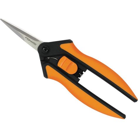 Fiskars Solid Micro-Tip Flower Scissors (Snip SP130) – 14 cm Precision Steel Micro-Point Blades for Pruning and Cutting Plants and Flowers