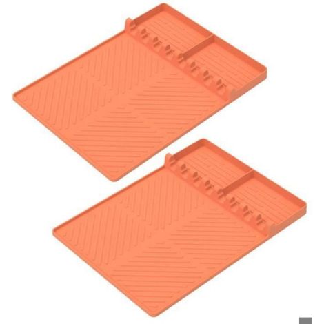Tapis En Silicone Pour Table Latérale De Grill - Résistant À La Chaleur - Anti-Dérapant - Protection Contre La Graisse - Lot De 2 (1/5)