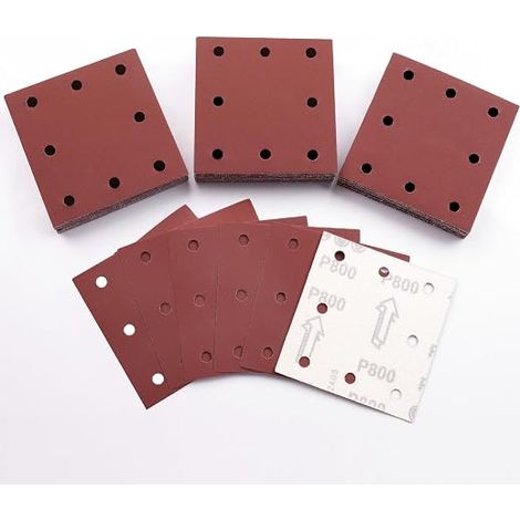 Feuilles Abrasives, 110x115mm Papier a Poncer 800 Grains Papier Abrasif Ponceuse Vibrante Polir et Enlever La Rouille (1/5)