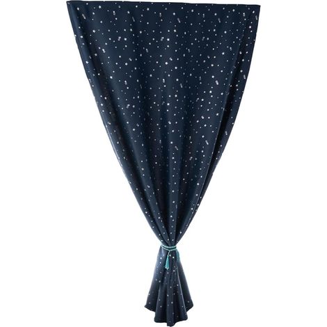 Rideau Occultant Décoratif en Polyester Étoiles Argentées, Épais et Élégant, sans Perforation, pour Chambre d'enfants à Domicile, 100x200cm (1/5)