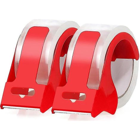 Verpackungsklebebandrollen mit 2 nachfüllbaren Abrollern, hochfestes Verpackungsklebeband 4,8 cm x 50 m, Verpackungsklebeband (1/5)