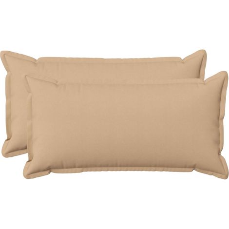 Cushion Cover 2 pcs HOUTEN Cream 40 x 80 cm Faux Linen vidaXL (1/5)