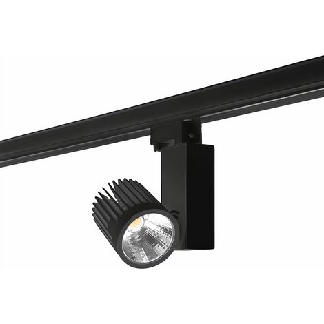 Forlight Onyx - Schienenspot mit Warmweiß 3000K. Durchmesser 8.2cm. Gehäuse aus Aluminium. Farbe Schwarz