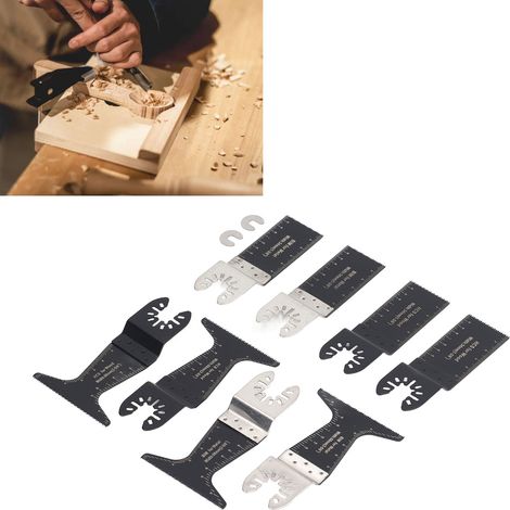 Ensemble de 10 lames de scie polyvalentes de 34 mm et 68 mm pour le travail du bois et des métaux. (1/5)