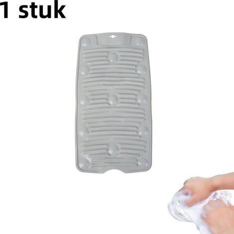 pièce - Planche à laver en Siliconen - Pliable - Ventouse épaisse - Antidérapante - Mini planche à laver portable multifonctionnelle pour la maison - Grijs (1/5)