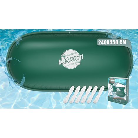 Coussin de piscine d'hiver elliptique 240 × 450 cm XXL Coussin d'air pour piscine avec double couture pour couverture de piscine – Coussin de piscine pour l'hiver avec valve Boston double (1/5)