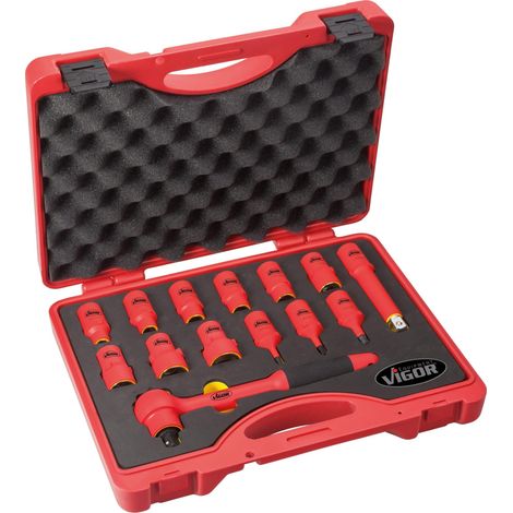 VDE socket set ∙ V3343 ∙ Attacco quadro, cavo, 1/2 di pollice (12,5 mm) ∙ Profilo esagonale esterno, Profilo esagonale interno ∙ 5 – 24 ∙ Numero utensili: 14 (1/3)