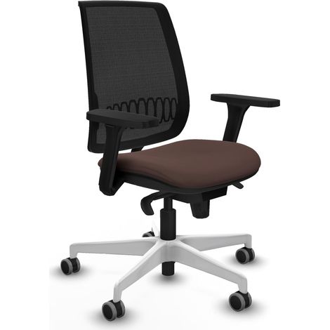 Silla de oficina piqueras y crespo Alares marron oscuro simil piel (1/2)