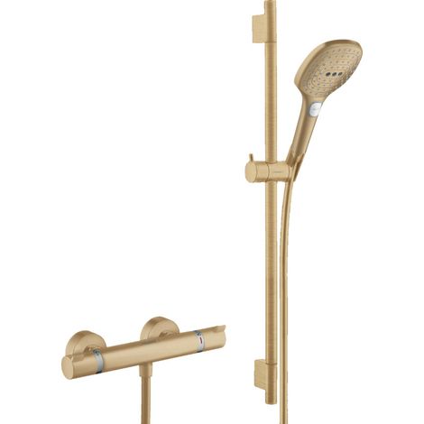 Set doccia Miscelatore Comfort + Asta Unica 65cm + Doccia Raindance 120 Select E 3 getti, Bronzo spazzolato