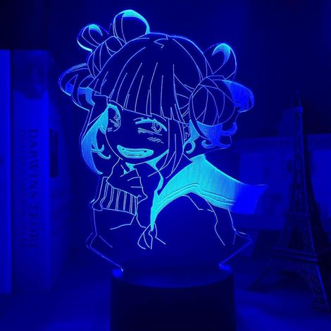 Lampe LED 3D Veilleuse Himiko Toga - Lampe de chevet inspirée de l'anime My Hero Academia - Décoration pour chambre d'enfant - Cadeau d'anniversaire (1/5)