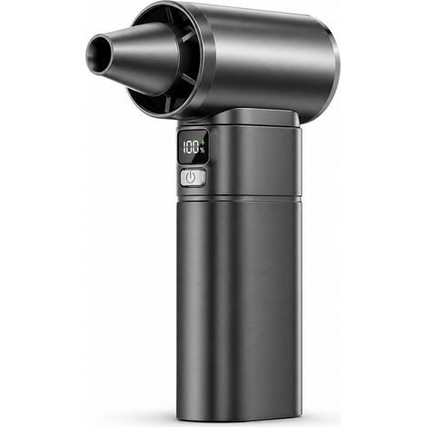 Mini soffiatore turbo portatile pieghevole 10 m con schermo digitale grigio