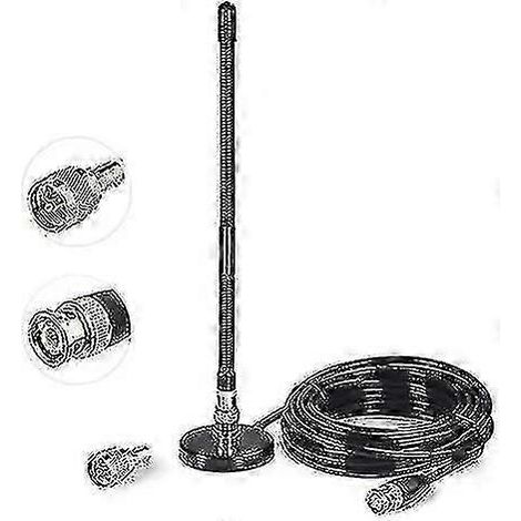 Antenne CB 27 MHz avec fixation magnétique, connecteur BNC/PL259 pour radios CB portables, fouet souple (1/5)