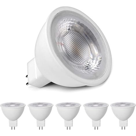 Lampadine LED MR16 bianco caldo 3000 K, MR16 GU5.3 LED 5 W sostituzione per lampadina alogena 50 W 40 W, sorgente luminosa LED 500 lm, sorgente luminosa LED riflettore AC/DC 12 V, senza sfarfallio, no