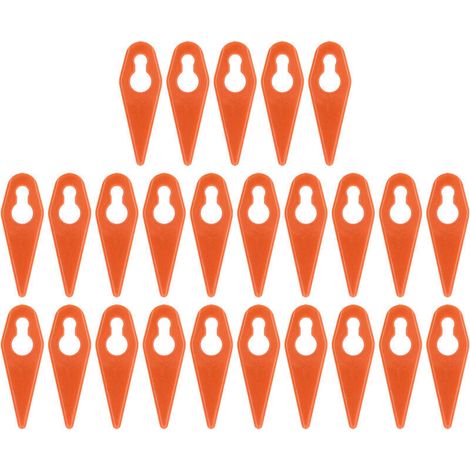 25 Lames de Remplacement en Plastique Orange pour Tondeuse et Coupe-Bordures, Accessoires de Jardin