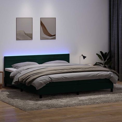 Boxspringbett mit Matratze & LED Dunkelgrün 180x220 cm Samt (1/5)