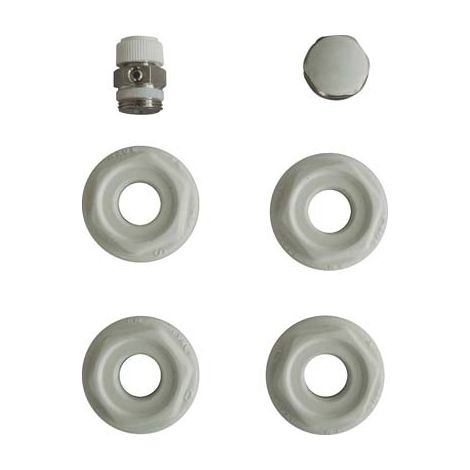 KIT MONTAGGIO RADIATORE  4 RIDUZIONI + TAPPO + VALVOLA SFIATO